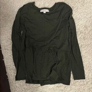 ✨3/$10✨LOFT Women's Green Peplum Long Sleeve Top